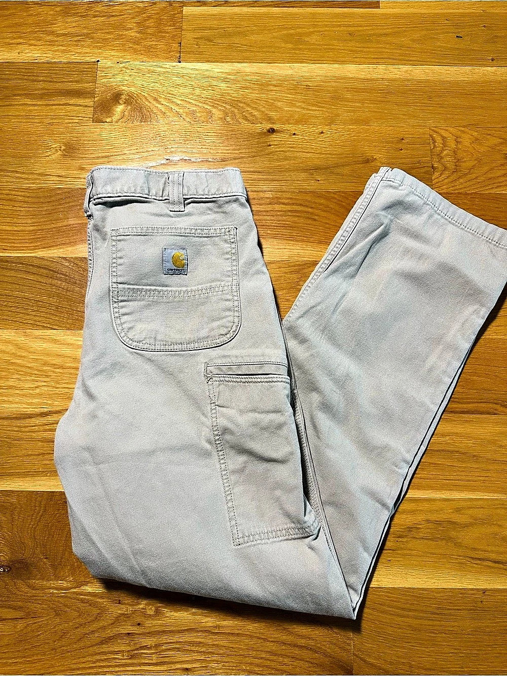 Carhartt Carpenter Pants Cream Khaki Relaxed Fit Canvas Workwear Utility 36 34